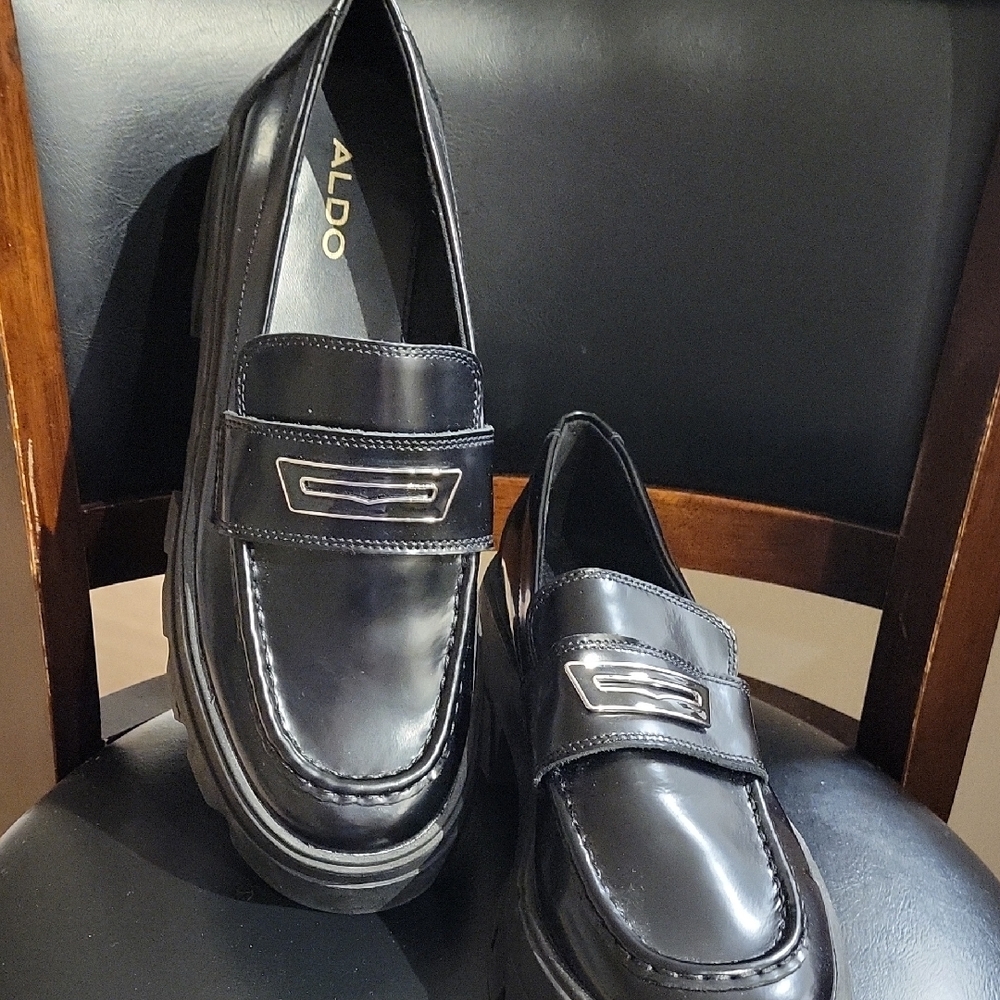 Aldo Black Platform Shoes with Thick Soles